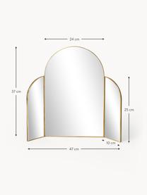 Dreifachspiegel Maple, Rahmen: Metall, beschichtet, Rückseite: Mitteldichte Holzfaserpla, Spiegelfläche: Spiegelglas, Goldfarben, B 47 x H 37 cm