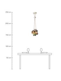 Ręcznie wykonana lampa wisząca Afoxe, Odcienie beżowego, oliwkowy zielony, transparentny, Ø 13 x W 14 cm