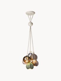 Suspension grappe artisanale Afoxe, Tons beiges, vert olive, transparent, Ø 13 x haut. 14 cm