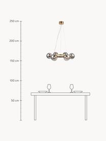 Lámpara de techo de cristal espejado Circle, Pantalla: vidrio, Estructura: metal recubierto, Anclaje: metal recubierto, Cable: plástico, Dorado, gris, Ø 71 x Al 15 cm