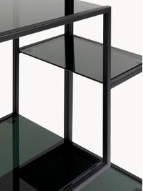 Estantería alta de metal Loft, Estructura: acero con pintura en polv, Estantes: vidrio laminado, Negro, An 60 x Al 195 cm