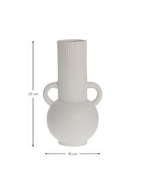 Handgefertigte Keramik-Vase Anine, Keramik, Weiß, B 16 x H 29 cm