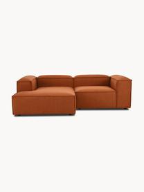 Divano angolare componibile Lennon, Rivestimento: poliestere Il rivestiment, Struttura: legno di pino massiccio, , Piedini: plastica I piedini si tro, Tessuto terracotta, Larg. 238 x Prof. 180 cm, chaise-longue a sinistra