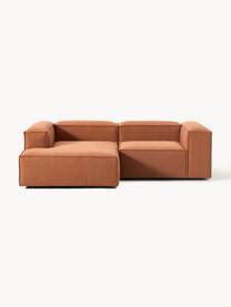 Modulares Ecksofa Lennon, Bezug: Polyester Der hochwertige, Gestell: Massives Kiefernholz, Spe, Füße: Kunststoff Die Füße befin, Webstoff Terrakotta, B 238 x T 180 cm, Eckteil links