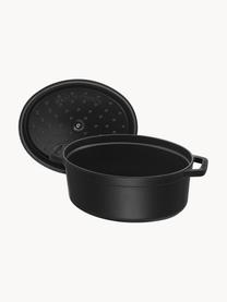 Oválný pekáč z litiny La Cocotte, Smaltovaná litina, Černá, zlatá, Š 38 cm, V 17 cm, 5,5 l