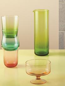 Carafe en verre soufflé à la bouche en vert Bloom, 1 L, Verre, soufflé bouche, Vert, Ø 8 x haut. 24 cm, 1 L