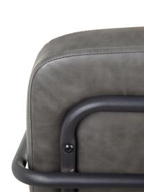Fotel wypoczynkowy ze sztucznej skóry z metalową ramą Arms, Tapicerka: sztuczna skóra, Stelaż: drewno warstwowe, Szary, S 57 x G 76 cm