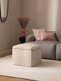 Samt-Hocker Winou mit Stauraum, Bezug: Samt (Polyester) Der hoch, Korpus: Sperrholz, Metall, Samt Beige, B 50 x H 48 cm