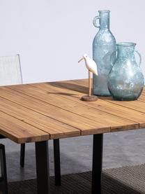 Mesa para exterior de madera de acacia Helsinki, 130 x 75 cm, Tablero: 100% madera de acacia, ce, Estructura: acero galvanizado en cali, Beige, gris antracita, An 130 x Al 75 cm