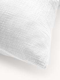 Poszewka na poduszkę z muślinu bawełnianego Odile, Biały, S 70 x D 80 cm