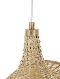Ovale hanglamp Bahar van bamboe, Lampenkap: bamboe, Baldakijn: metaal, Bamboe, B 53 x H 28 cm