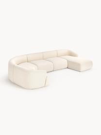 Modulárna buklé sedacia súprava Sofia, Buklé lomená biela, Š 404 x H 231 cm (pravé rohové prevedenie)