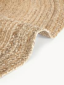 Runder Jute-Teppich Sharmila, handgefertigt, 100 % Jute, Braun, Ø 100 cm (Grösse XS)