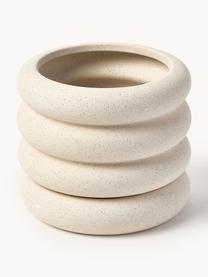 Macetero de gres pequeño Rudi, 16cm, Gres, Beige claro, Ø 19 x Al 16 cm