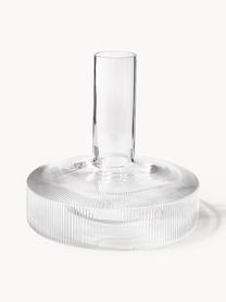 Decanter in vetro soffiato millerighe Ripple, 1,1 L, Vetro soffiato, Trasparente lucido, 1,1 L