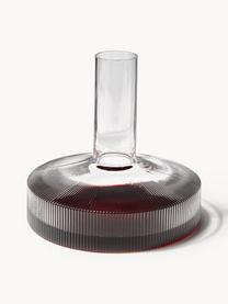 Decanter in vetro soffiato millerighe Ripple, 1,1 L, Vetro soffiato, Trasparente lucido, 1,1 L