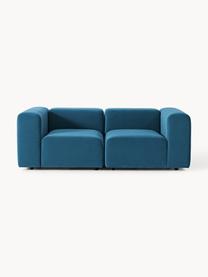 Modulares Samt-Sofa Lena (3-Sitzer), Bezug: Samt (100 % Polyester) De, Gestell: Buchenholz, Spanplatte, H, Samt Petrol, B 211 x T 106 cm