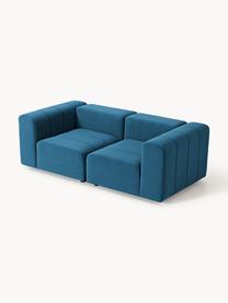 Modulares Samt-Sofa Lena (3-Sitzer), Bezug: Samt (100 % Polyester) De, Gestell: Buchenholz, Spanplatte, H, Samt Petrol, B 211 x T 106 cm