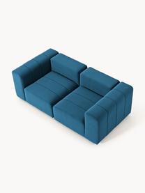 Modulares Samt-Sofa Lena (3-Sitzer), Bezug: Samt (100 % Polyester) De, Gestell: Buchenholz, Spanplatte, H, Füße: Kunststoff, Samt Petrol, B 211 x T 106 cm