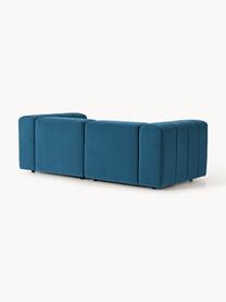 Modulares Samt-Sofa Lena (3-Sitzer), Bezug: Samt (100 % Polyester) De, Gestell: Buchenholz, Spanplatte, H, Füße: Kunststoff, Samt Petrol, B 211 x T 106 cm