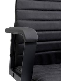 Chaise de bureau en cuir synthétique Labora, Noir