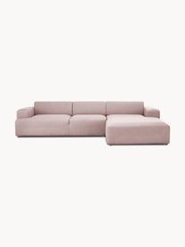 Ecksofa Melva (4-Sitzer), Bezug: 100% Polyester Der hochwe, Gestell: Massives Kiefernholz, Spa, Webstoff Hellrosa, B 319 x T 196 cm, Eckteil rechts