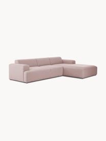 Ecksofa Melva (4-Sitzer), Bezug: 100% Polyester Der hochwe, Gestell: Massives Kiefernholz, Spa, Füße: Kunststoff Dieses Produkt, Webstoff Hellrosa, B 319 x T 196 cm, Eckteil links