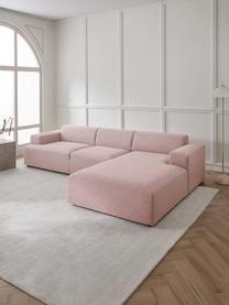 Sofá rinconera Melva (4 plazas), Tapizado: 100% poliéster Alta resis, Estructura: madera de pino maciza, ce, Patas: plástico., Tejido rosa claro, An 319 x F 196 cm, chaise longue derecha