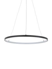 Moderne LED Pendelleuchte Jay, Baldachin: Aluminium, pulverbeschich, Lampenschirm: Aluminium, pulverbeschich, Baldachin: Schwarz, mattLampenschirm: Schwarz, mattKabel: Silberfarben, Ø 60 x H 150 cm