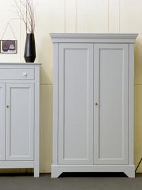 Armoire bois gris béton 2 portes Isabel, Bois de pin, gris laqué, larg. 118 x haut. 191 cm