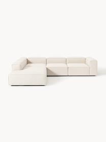 Modulares XL-Ecksofa Lennon aus Leinen-Mix, Bezug: 50 % Viskose, 25 % Leinen, Gestell: Fichtenholz, Sperrholz, m, Leinen-Mix Beige, B 329 x T 269 cm, Eckteil links