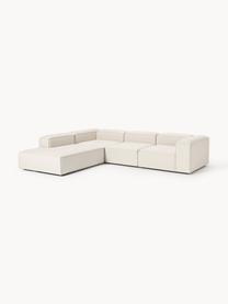 Modulares XL-Ecksofa Lennon aus Leinen-Mix, Bezug: 50 % Viskose, 25 % Leinen, Gestell: Fichtenholz, Sperrholz, m, Leinen-Mix Beige, B 329 x T 269 cm, Eckteil links