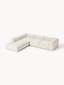 Modulares XL-Ecksofa Lennon aus Leinen-Mix, Bezug: 50 % Viskose, 25 % Leinen, Gestell: Fichtenholz, Sperrholz, m, Füße: Kunststoff Dieses Produkt, Leinen-Mix Beige, B 329 x T 269 cm, Eckteil links