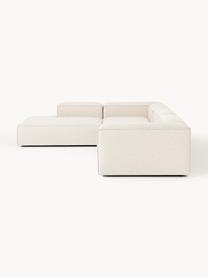 Modulares XL-Ecksofa Lennon aus Leinen-Mix, Bezug: 50 % Viskose, 25 % Leinen, Gestell: Fichtenholz, Sperrholz, m, Leinen-Mix Beige, B 329 x T 269 cm, Eckteil links