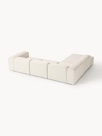 Sofa modułowa XL z mieszanki lnu Lennon, Tapicerka: 50% wiskoza, 25% len, 15%, Nogi: tworzywo sztuczne Ten pro, Beżowa mieszanka lnu, S 329 x G 269 cm, lewostronna