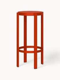 Tabouret de bar en métal Doon, haut. 75 cm, Acier, revêtement par poudre, Rouge, Ø 35 x haut. 75 cm