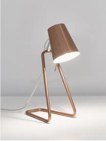 Bureaulamp Zet, Lampenkap: gelakt metaal, Lampvoet: gelakt metaal, Koperkleurig, B 16 x H 35 cm