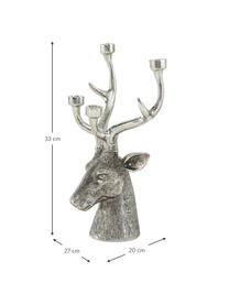 Candelabro Lobo, Resina, Plateado, An 27 x Al 33 cm