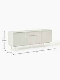 Holz-Sideboard Elona, Korpus: Mitteldichte Holzfaserpla, Fußgestell: Metall, pulverbeschichtet, Hellbeige, B 200 x H 75 cm