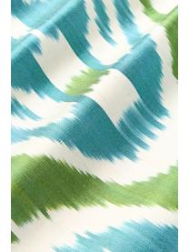 Housse de coussin 40x60 en soie avec motif abstrait Silky, Vert, bleu foncé, blanc cassé, larg. 40 x long. 60 cm