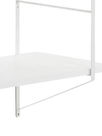 Estantería de pared grande de metal Belfast, Estructura: metal con pintura en polv, Estantería: madera de Paulownia curti, Blanco, An 191 x Al 79 cm