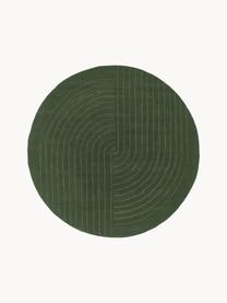 Tapis rond en laine tuftée main Mason, Vert foncé, Ø 120 cm (taille S)