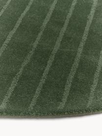 Tapis rond en laine tuftée main Mason, Vert foncé, Ø 120 cm (taille S)