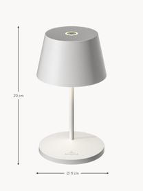 Lampada da esterno portatile a LED con luce regolabile Seoul, Lampada: alluminio rivestito, Bianco opaco, Ø 11 x Alt. 20 cm