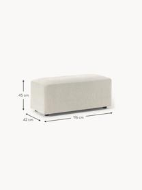 Pouf XL Melva, larg 116 x prof. 42 cm, Tissu beige clair, larg. 116 x prof. 42 cm