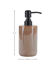 Dispenser sapone in ceramica marrone Tin, Contenitore: ceramica, Marrone, nero, Ø 8 x Alt. 13 cm
