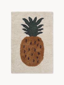 Handgetufteter Wollteppich Fruiticana, Vorderseite: 100 % Neuseelandwolle, Ananas-Motiv, B 80 x L 120 cm (Grösse XS)