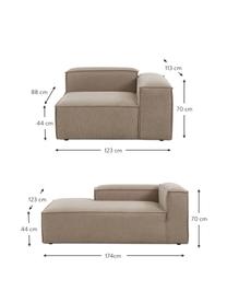 Modulares Ecksofa Dylan in Braun, Bezug: 100% Polyester Der strapa, Gestell: Massives Kiefernholz, Spe, Braun, B 335 cm x T 201 cm