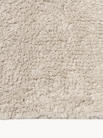 Passatoia in cotone fatta a mano con frange Daya, Beige chiaro, Larg. 80 x Lung. 300 cm