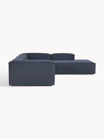 Sofá rinconera modular grande Lennon, Tapizado: 100% poliéster Alta resis, Estructura: madera contrachapada de p, Patas: plástico Este producto es, Tejido azul oscuro, An 329 x F 269 cm, chaise longue derecha